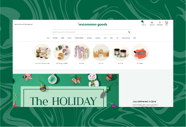 Uncommon Goods Ecommerce Website